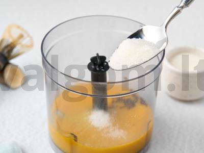 Šaltas matcha su mangais ir vanile Žingsnis 1