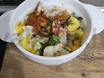 Mantai su mėsa, bulvėmis ir žolelėmis Žingsnis 4