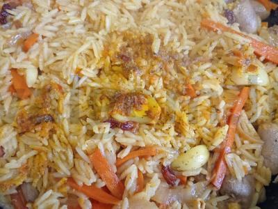 Plovas su vištienos širdelėmis ir basmati ryžiais Žingsnis 11