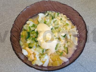 Okroška be mėsos ant duonos kvašo su alyvuogių majonezu Žingsnis 6