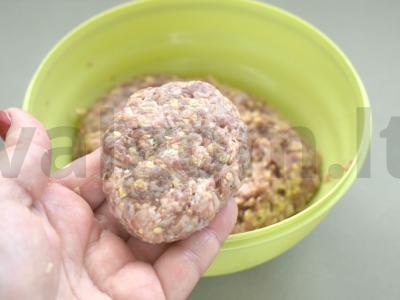 Mėsos kotletai su avižiniais dribsniais keptuvėje Žingsnis 5