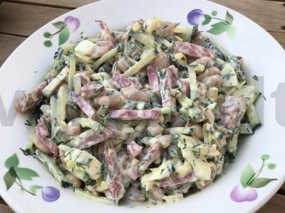 Salotas „Sotūs“ su dešra ir kiaušiniais pagrindine nuotrauka