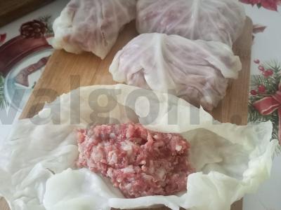 Namų kopūstai su ryžiais ir pomidorais Žingsnis 5