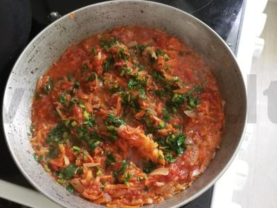 Namų kopūstai su ryžiais ir pomidorais Žingsnis 7