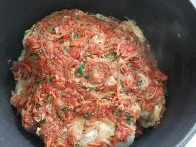 Namų kopūstai su ryžiais ir pomidorais Žingsnis 8