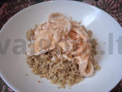 Kvinoja grietinėlės-tomato padaže su kalmarais Žingsnis 7