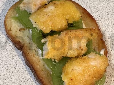 Brusketa su vištienos filė džiūvėsėliuose ir kiviais Žingsnis 6