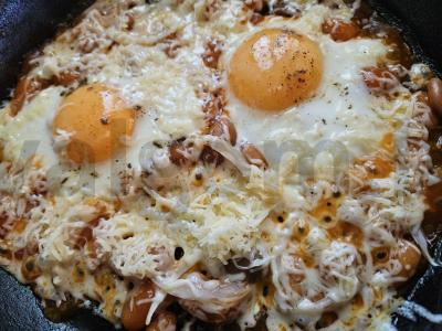 Kiaušinienė su pomidorų pupelėmis Žingsnis 4