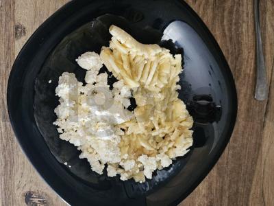 Bananų-varškės blynai prie arbatos Žingsnis 1