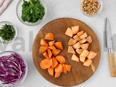 Salotas „Chipotle“ su pupelėmis ir tahini Žingsnis 1