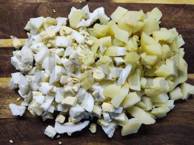 Olivje su šviežiu agurku ir krapais Žingsnis 2