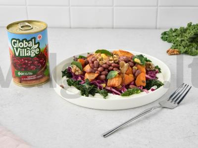 Salotas „Chipotle“ su pupelėmis ir tahini pagrindine nuotrauka