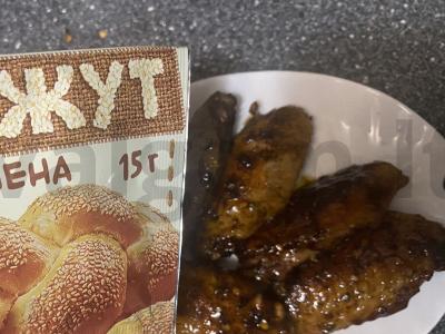 Aštrūs vištienos sparneliai su topinambūrų sirupu Žingsnis 8