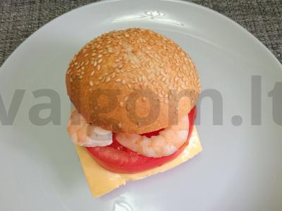 Sūrio burgeris su krevetėmis pagrindine nuotrauka