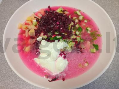 Burokėlių sriuba su grietine ir beržų sultimis bei antis filė Žingsnis 6