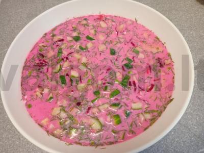 Burokėlių sriuba su grietine ir beržų sultimis bei antis filė Žingsnis 7