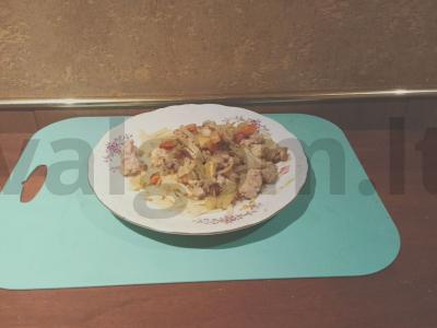 Makaronai su faršu, česnaku ir garstyčiomis Žingsnis 3