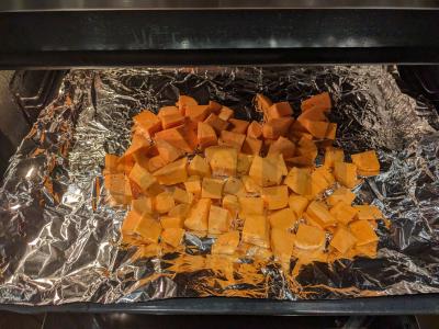 Antis su keptu batatu ir mėlynuoju sūriu Žingsnis 3