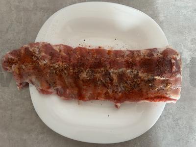 Aštrūs kiaulienos šonkauliai su česnaku Žingsnis 1