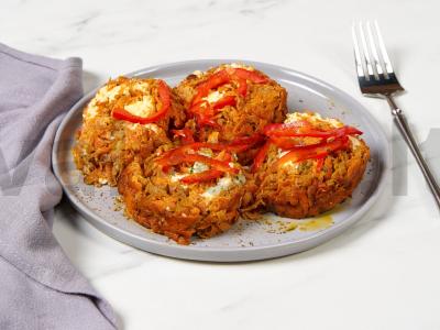 Morkų ritinys su kiaušiniu ir sūriu pagrindine nuotrauka