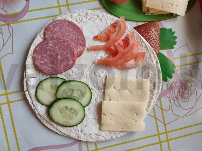 Trikampiai iš lavašo pusryčiams Žingsnis 3