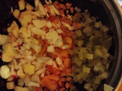 Vinegretas su svogūnais ir aliejumi Žingsnis 4