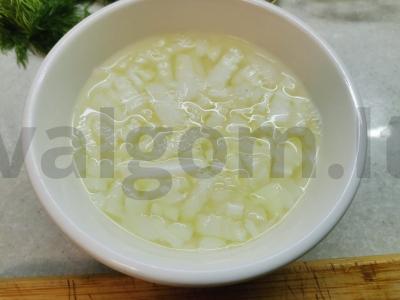 Salotas „Mimoza“ su varške Žingsnis 1