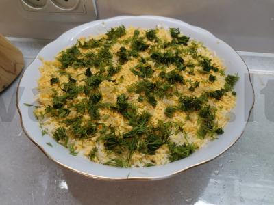 Salotas „Mimoza“ su varške pagrindine nuotrauka