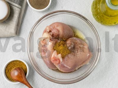 Rudieji ryžiai su vištiena orkaitėje Žingsnis 1