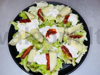 Salotos su keptomis bulvėmis ir stracciatella Žingsnis 5