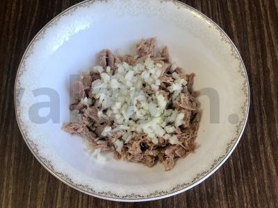 Užkandis „Patingėjusi mimosa“ Žingsnis 1