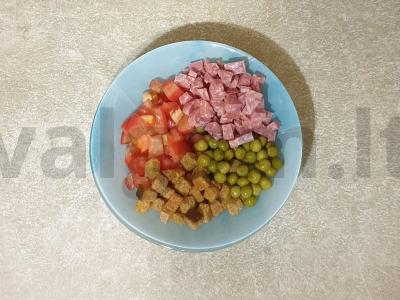 Sultingas salotas su žirniais ir sausainiais Žingsnis 3