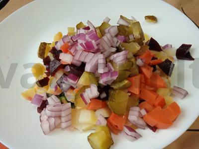 Vinegretas su žaliąja pupelių ir granato sėklomis Žingsnis 7