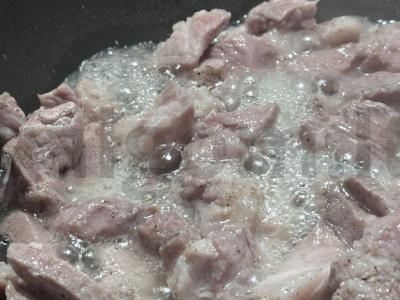 Makaronai su mėsa vakarienei Žingsnis 2