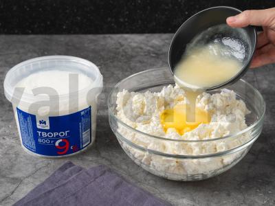 Varškės apkepas su bananas Žingsnis 3