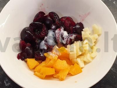 Vyšnių salotas „Rubino karoliai“ Žingsnis 2