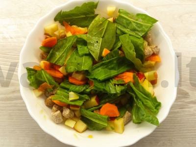 Lengvas salotas su šviežiu obuoliu, morkomis ir rūgštynėmis pagrindine nuotrauka