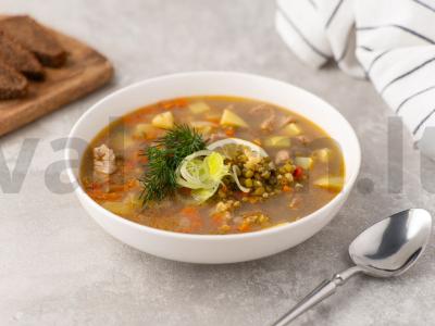 Moliūgų sriuba su kiauliena ir bulvėmis pagrindine nuotrauka