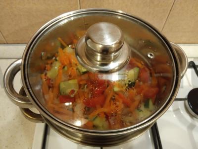 Vištienos šlaunelės terijaki padaže su ryžiais ir daržovėmis Žingsnis 12