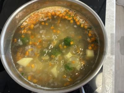 Grietinėlės sriuba su meatballs ir Briuselio kopūstais Žingsnis 6