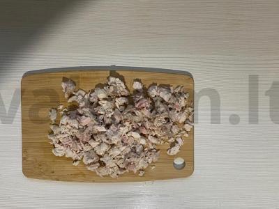 Salotos su vištiena, obuoliu ir avokadu vakarienei Žingsnis 6