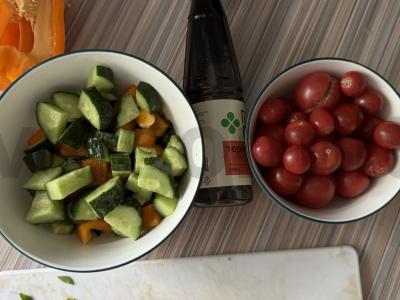 Daržovių salotas su špinatais Žingsnis 2