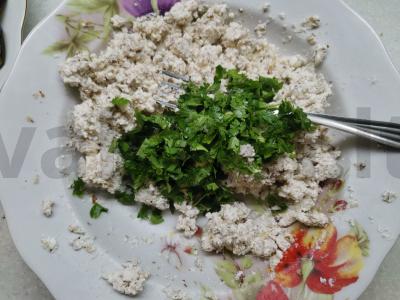 Baklažanų ritinėliai su varške Žingsnis 4