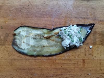 Baklažanų ritinėliai su varške Žingsnis 5