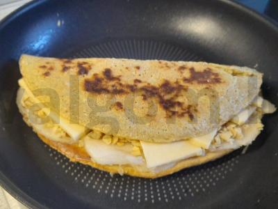 Saldus avižų blynas su sūriu, kriaušėmis ir graikiniais riešutais Žingsnis 5