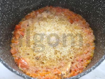 Ryžiai su vištiena ir daržovėmis Žingsnis 4