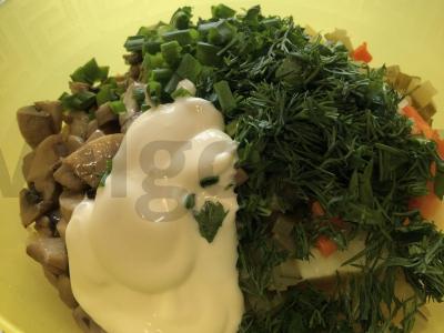 Vegetariškas salotas su grybais Žingsnis 8