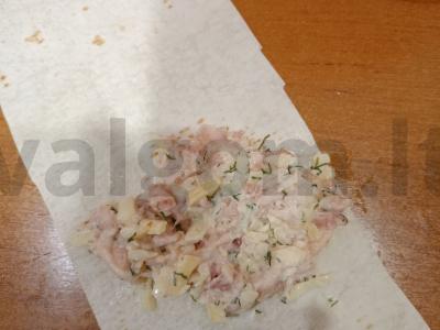 Tortilijos su bekonu ir sūriu Žingsnis 6