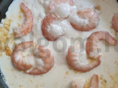 Krevetės grietinėlės padaže Žingsnis 3