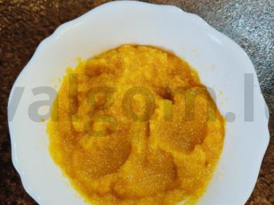 Moliūgų košė su kukurūzų kruopomis ir mangais Žingsnis 7